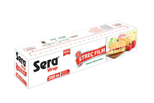 “Lebensmittelechte PVC Frischhaltefolie 45cm Breite, 300m Länge, 8 Mikron Stärke”